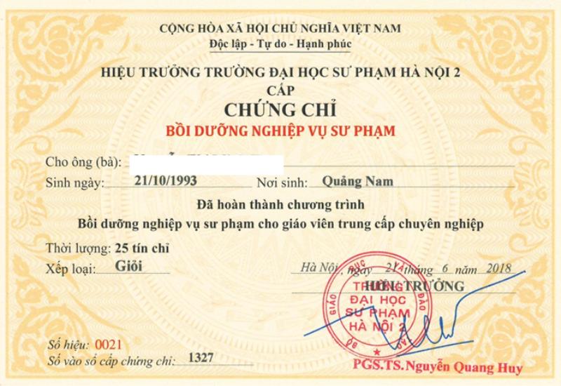 Giảng viên cao đẳng cần có chứng chỉ liên quan đến sư phạm